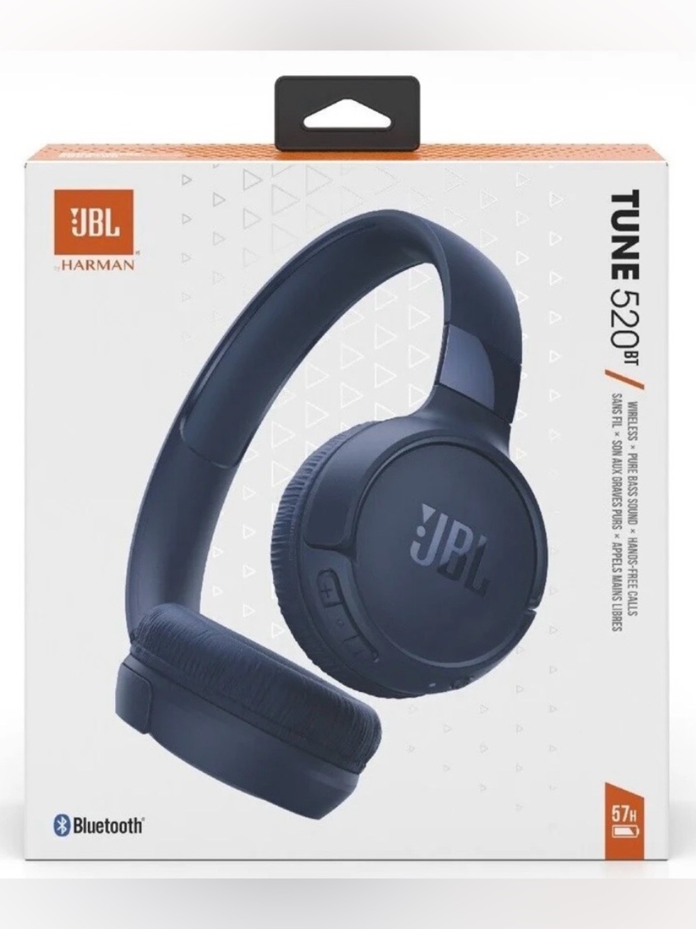 JBL On-Ear Wireless Headphones in Navy Blue